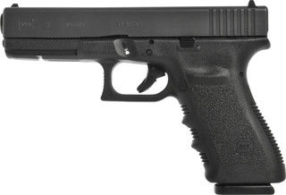 GLOCK G21 short frame 45 caliber handgun features night sights and is blue label for LEO only